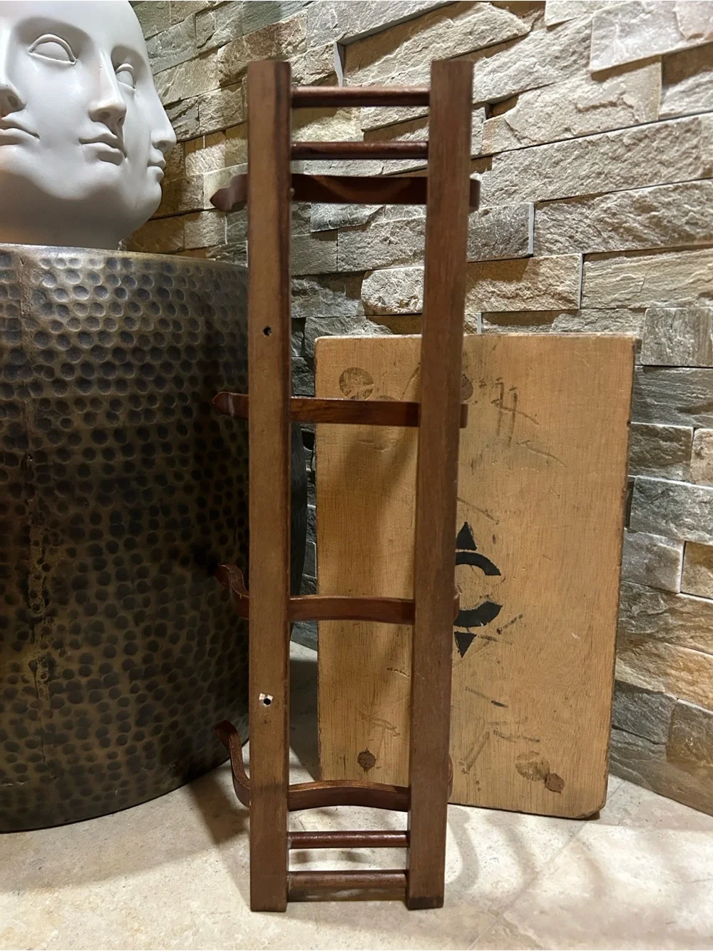 Vintage 1960s Thonet style wall mounted coat rack